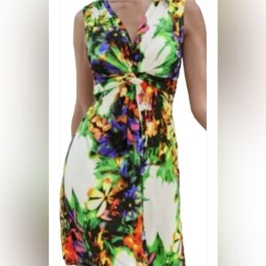 VENUS Dress Multicolor Floral Twist-Front